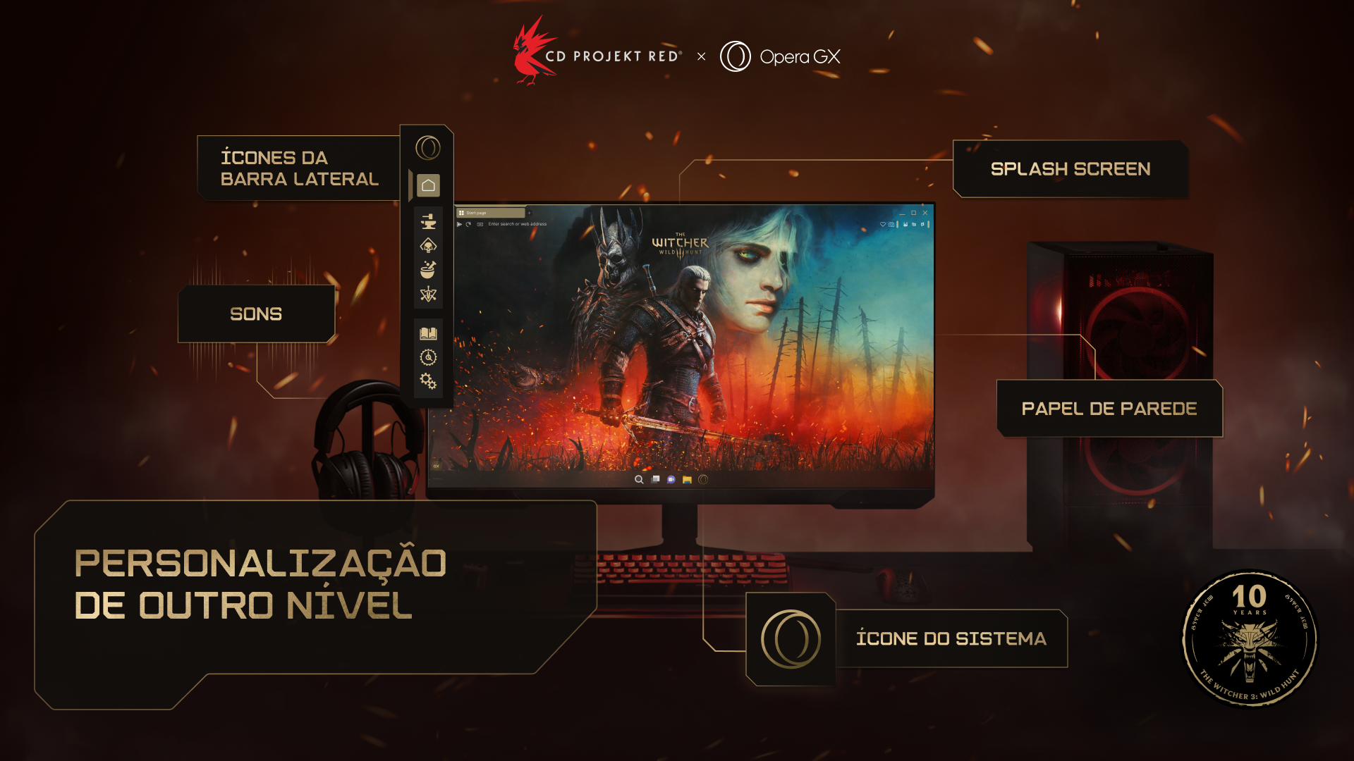Opera GX ganha mod de The Witcher 3 para celebrar aniversário