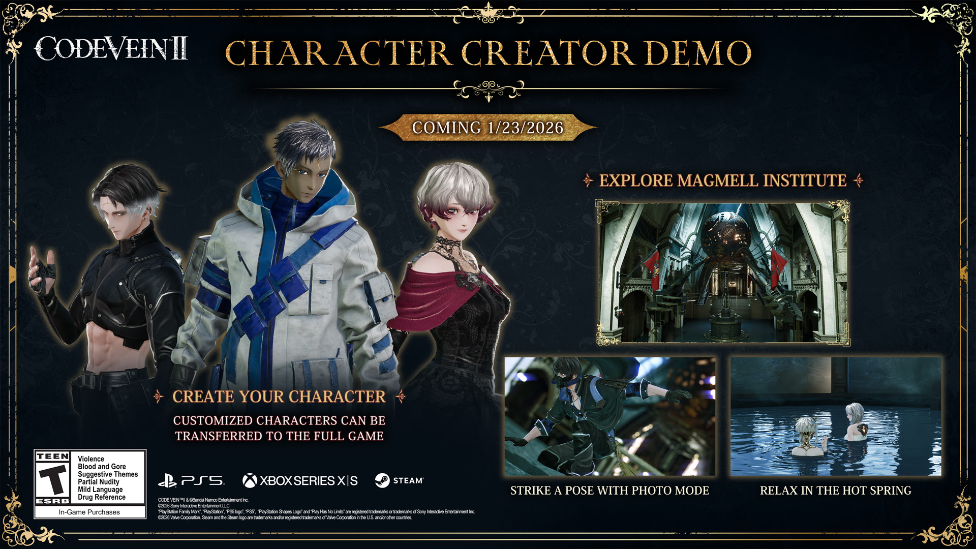 Code Vein II ganha demo de criação de personagens e novo trailer