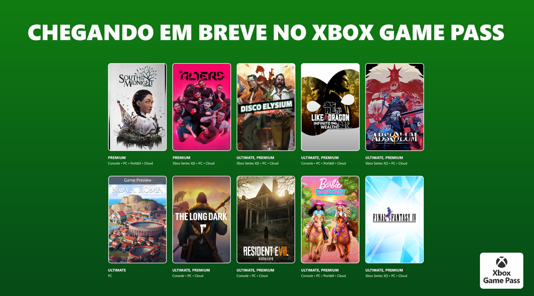 Novidades no Xbox Game Pass: grandes jogos chegam ao catálogo Premium